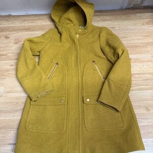 J Crew womens 10 Tall Chateau Parka Italian Stadium Cloth Nello Gori Coat yellow